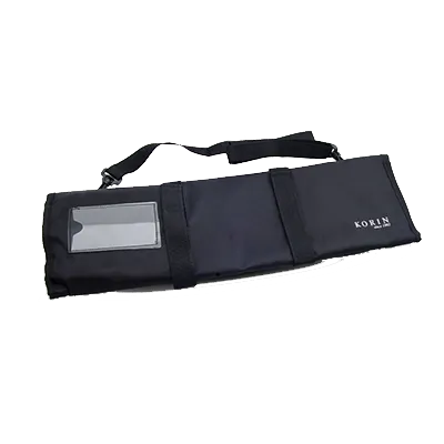 Korin HA-BG101 Knife Roll Bag, 20-1/2" x 6-1/2" Closed, 8 Knives, Nylon, Black - 1/Bag