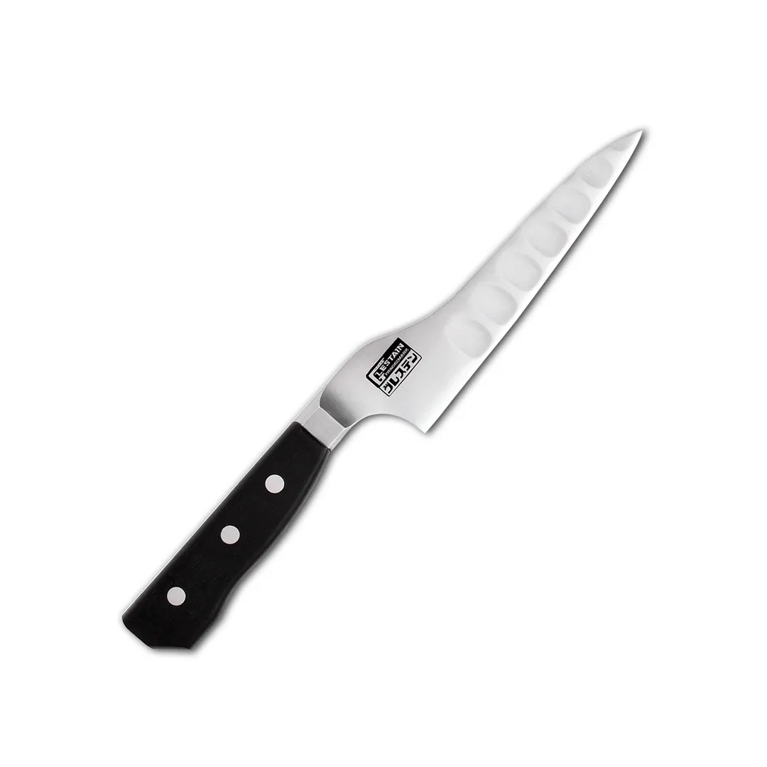 Korin HGL-HGOPE-140 Glestain Petty Knife, 5-1/2" (14cm) Offset, Forged Stainless Blade, Wood Handle