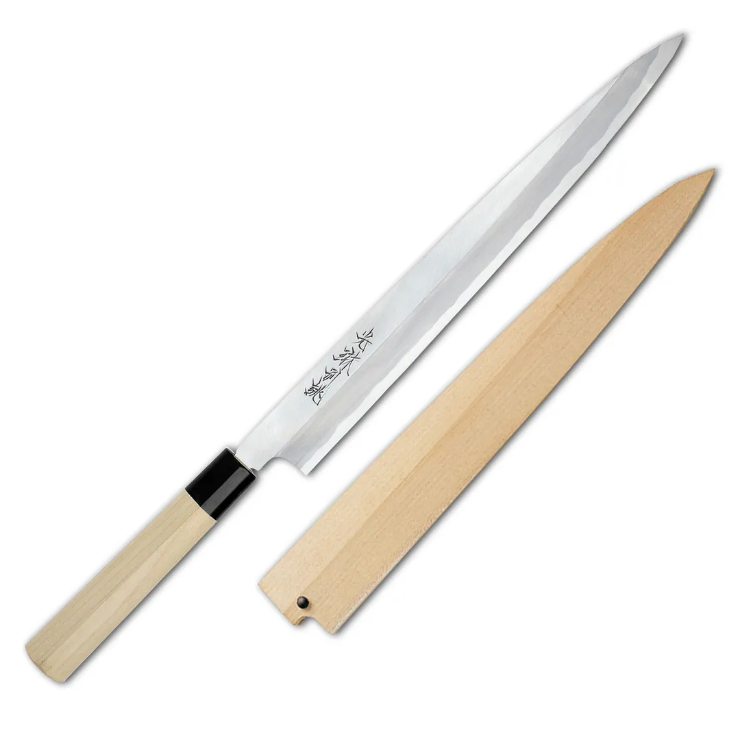 Korin HKR-SHYA-300 Yanagi Knife, 11-4/5" (30cm) Forged, Carbon Steel & Iron Blade, Wood Handle