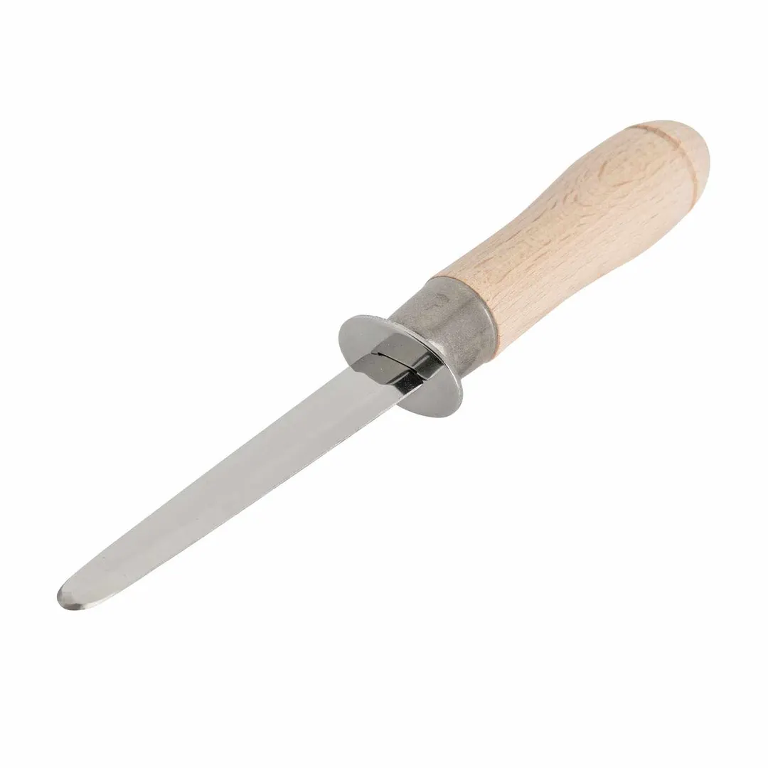 Korin HMA-CC7295 Oyster Opener Knife, 8.25" Overall Length, 3" Blade, Wood Handle, Wood Finish