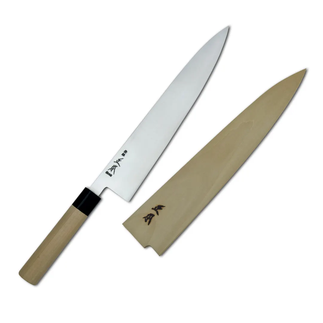Korin HMA-CWAGY-270 Wa-Gyutou Gyuto, 10-1/2" (27cm) Right Hand, Carbon Steel, Magnolia Wood Handle