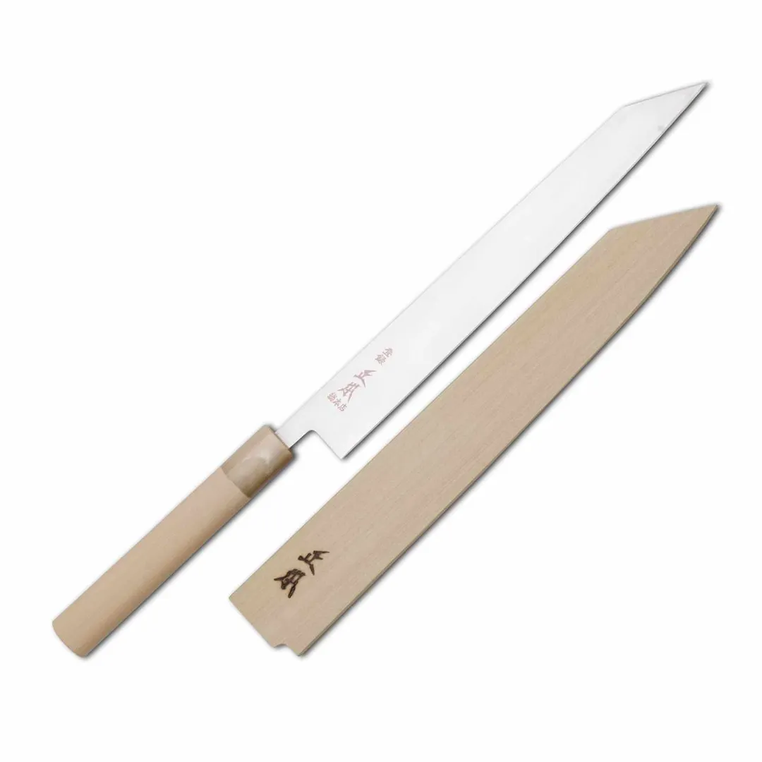 Korin HMA-MOKS-255 Masamoto Sohonten Molybdenum Wa-Kensaki Slicer, 10" Wood Handle