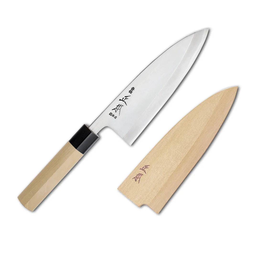 Korin HMA-SHDE-180 Masamoto Deba Knife, 7" (18cm) Forged, Steel & Soft Iron Blade, Wood Handle