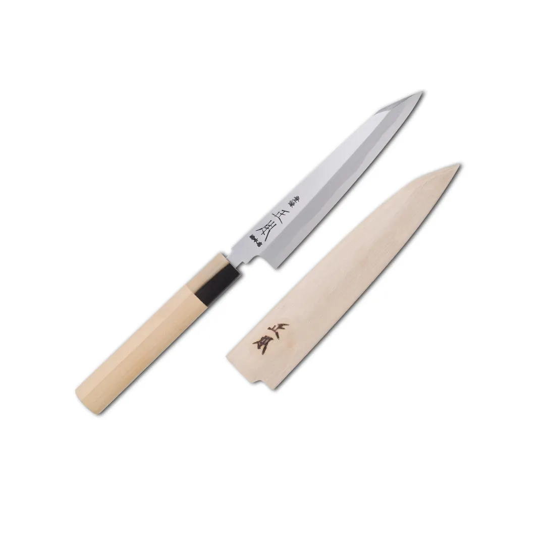 Korin HMA-SHKIY-165 Kiritsuke Knife, 6-2/5" (16.5cm), Forged, Steel/Soft Iron Blade, Wood Handle