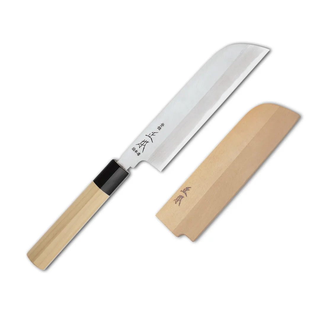 Korin HMA-SHKU-180 Masamoto Usuba Knife, 7" (18cm) Forged Soft Iron Blade, Magnolia Wood Handle