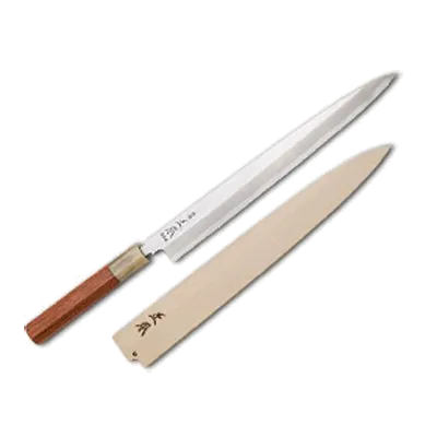 Korin HMA-SHYA-KR-300 Yanagi Knife, 11-3/4" (30cm) Carbon Steel & Iron, Quince Wood Handle
