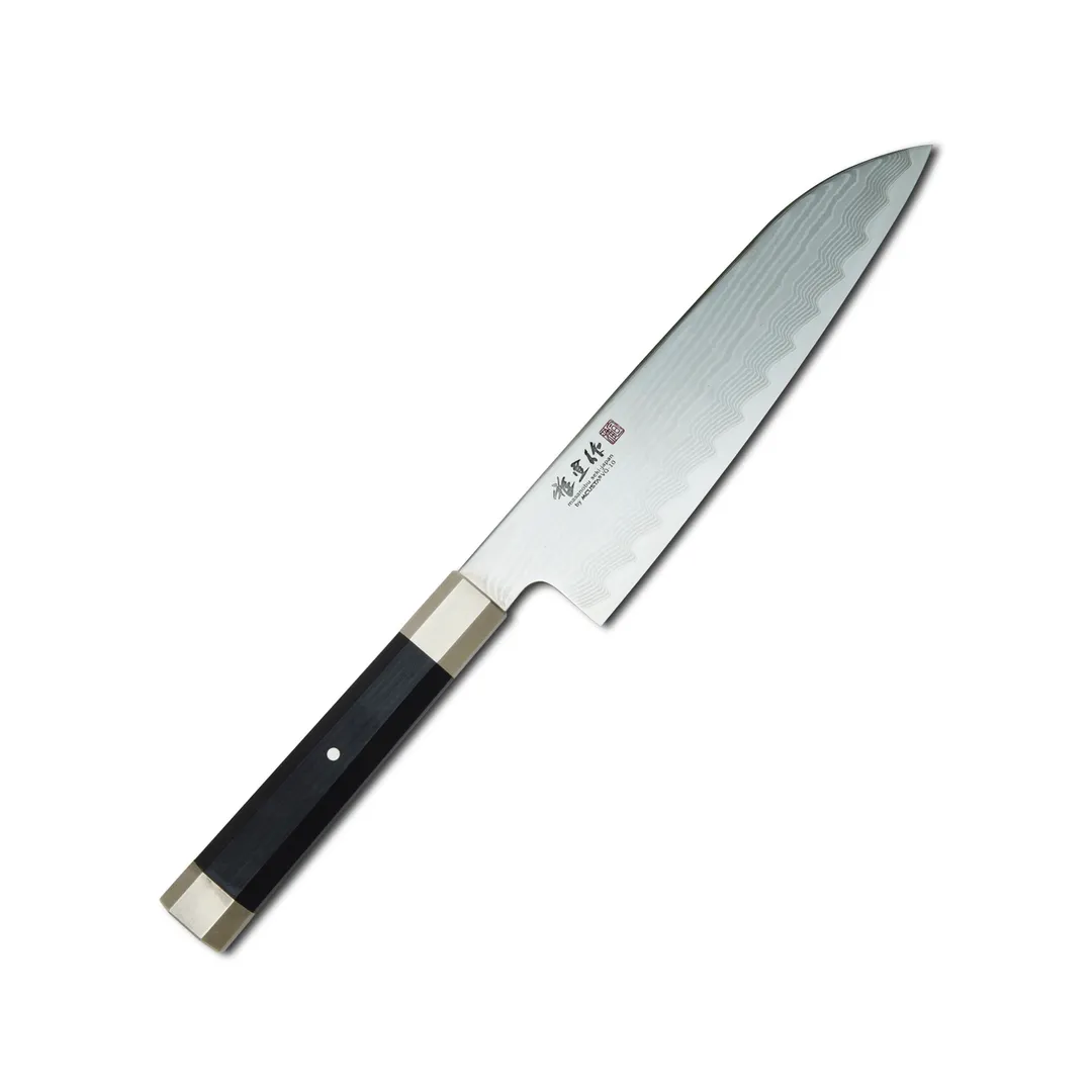 Korin HMB-VGDSA-180 Wa‑Santoku Knife, 7" Right‑Handed, 70/30 Edge, VG‑10 Steel, Pressed Wood Handle