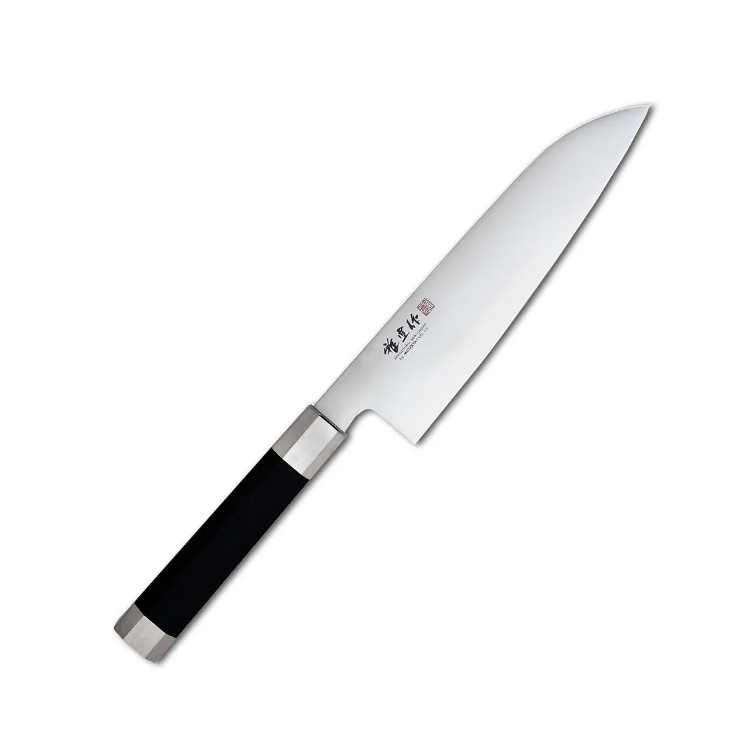 Korin HMB-VGSA-180 Santoku Knife, 7" (18 cm) Forged VG‑10 Steel Blade, Wood Handle, Beveled Edge