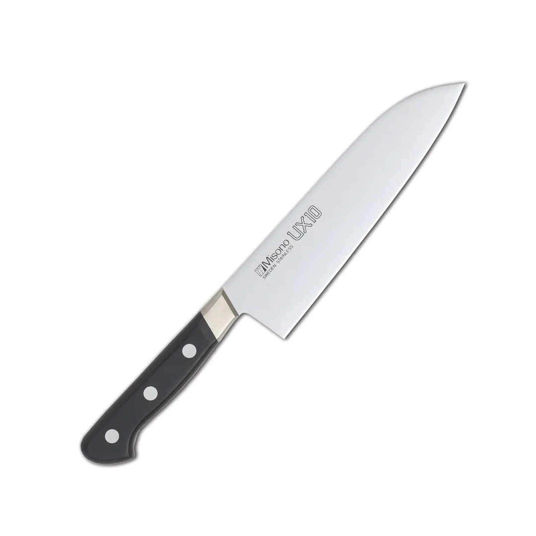 Korin HMI-UXSA-180 Misono UX10 Santoku, 7" (18cm) Right Handed Swedish Steel Blade, 70/30 Edge