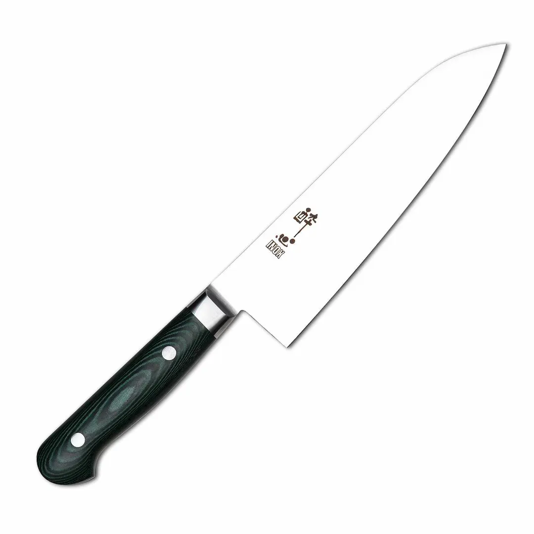 Korin HSU-PIFSA-180 Suisin Premium Inox Forest Green Handle Santoku 7" Asian Knife
