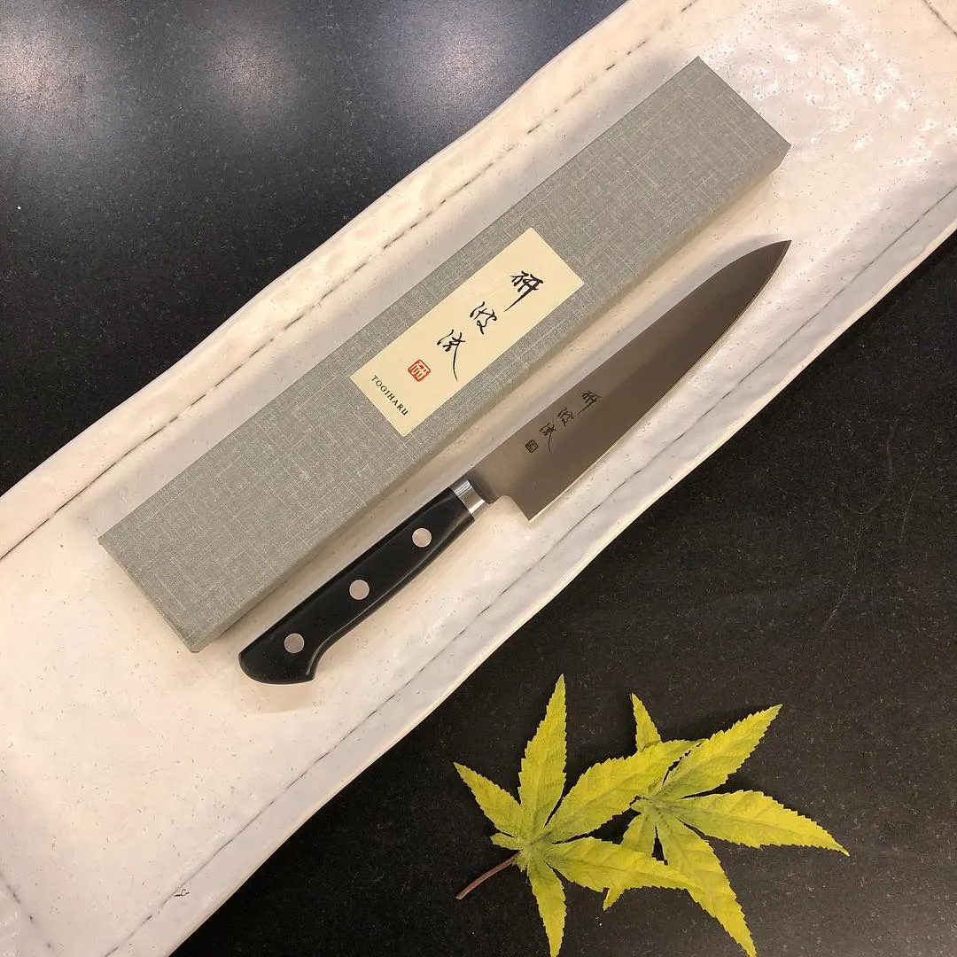 Korin HTO-HCPE-150 Carbon Petty Knife, 6" (15cm), Right-Hand, 70/30 Bevel, Junkou Steel Blade