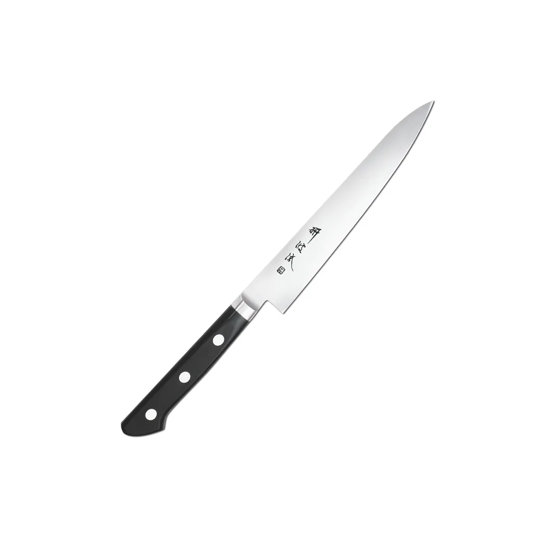 Korin HTO-HCPE-150 Carbon Petty Knife, 6" (15cm), Right-Hand, 70/30 Bevel, Junkou Steel Blade