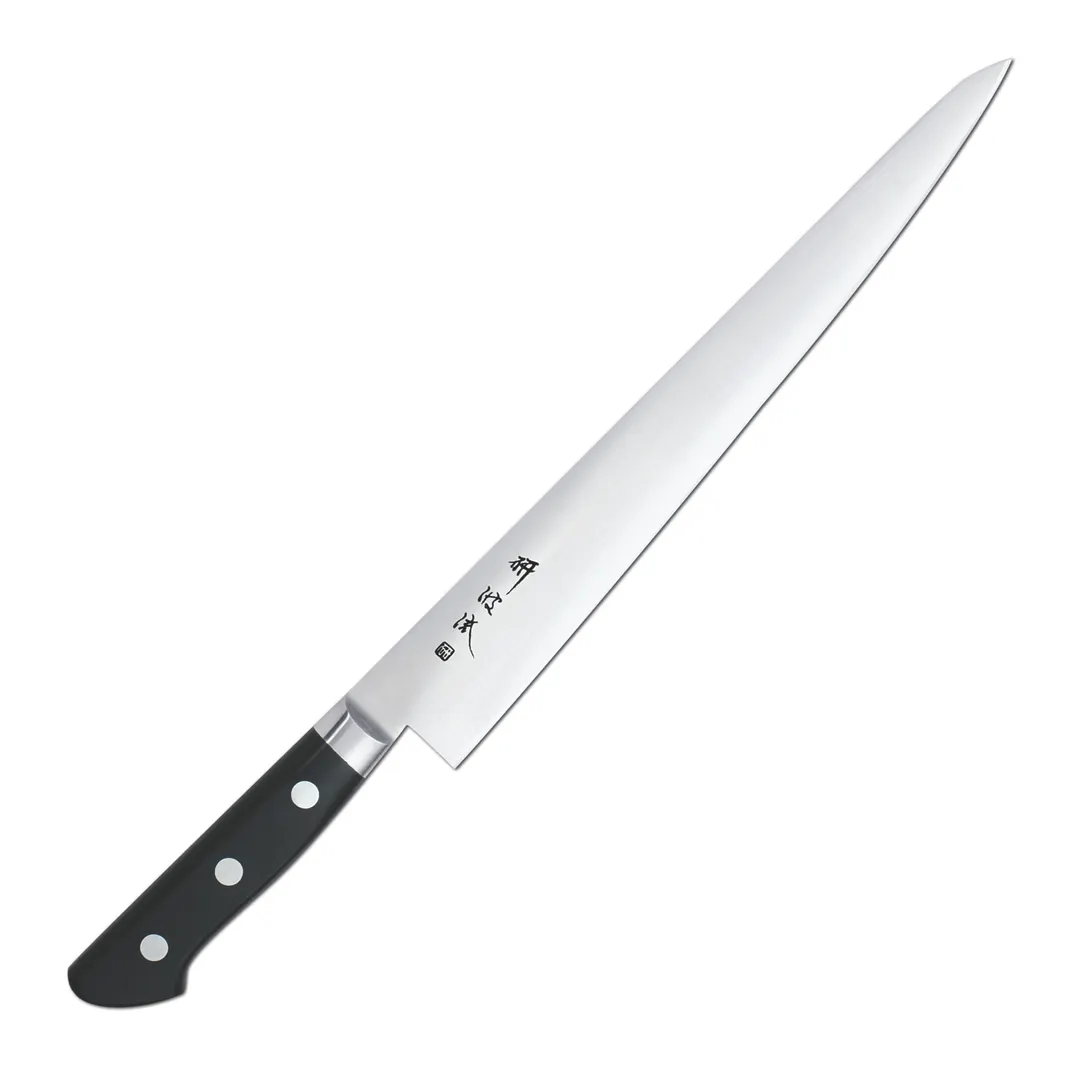 Korin HTO-HCSU-270 Togiharu Virgin Carbon Sujihiki Knife, 10.5" (27cm), 70/30 Beveled Edge
