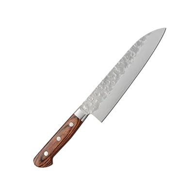 Korin HTO-HDSA-180 Damascus Santoku Knife, 7" (18cm) VG-10 Steel Blade, Hardwood Handle, Forged
