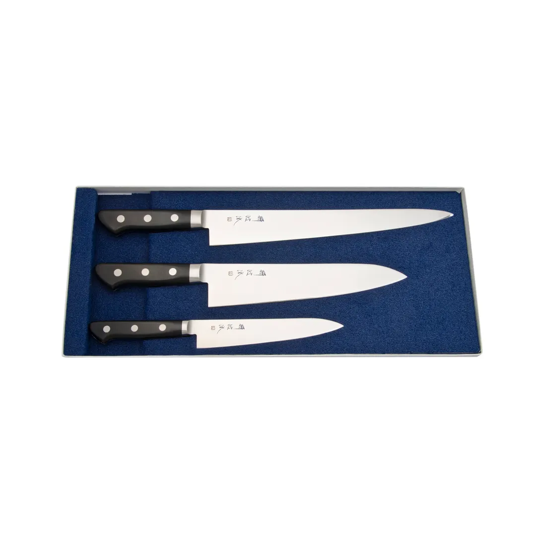 Korin HTO-IN3 Inox 3-Piece Knife Set 8.25" Gyutou 10.5" Sujihiki 6" Petty Steel - Set