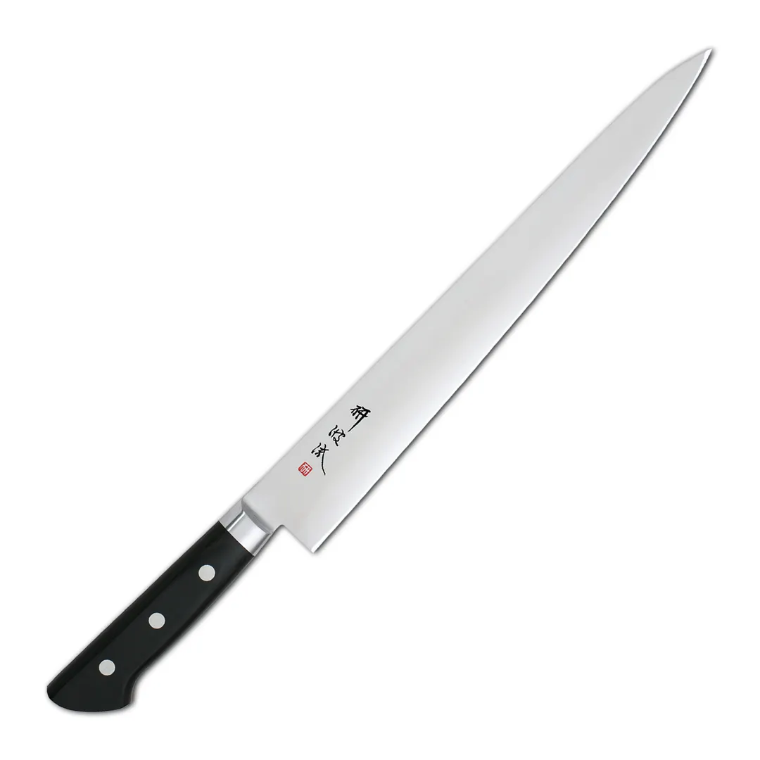 Korin HTO-INSU-270 Sujihiki Knife, 10-1/2" (27cm) Right Handed, 70/30 Beveled Edge, AUS-8 Steel