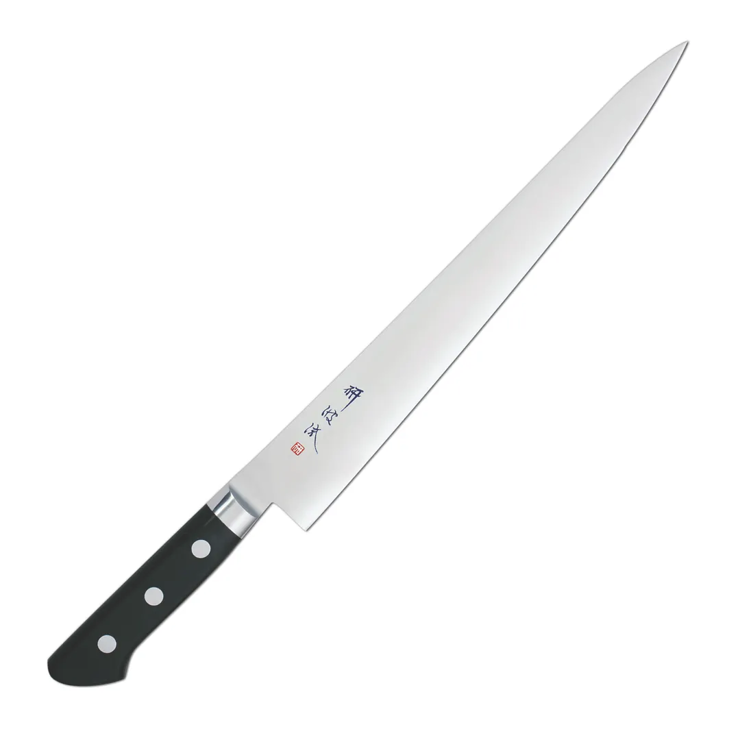 Korin HTO-MOSU-270 Sujihiki Knife, 10-1/2" (27cm) AUS-8 Steel Blade, Polyacetal Handle