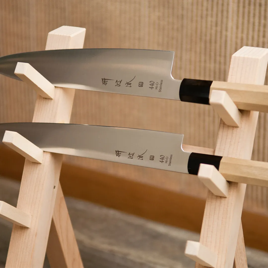 Korin HTO-WAGY-210 Wa-Gyuto Knife, 8.2" (21cm) 70/30 Beveled Edge, Forged Steel Blade, Wood Handle