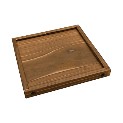 Korin IMP-08420 Yakisugi Wooden Display Riser, Square 7"x7"x1" Brown, Fits 9" Width, 4" Height, 1-2 Step