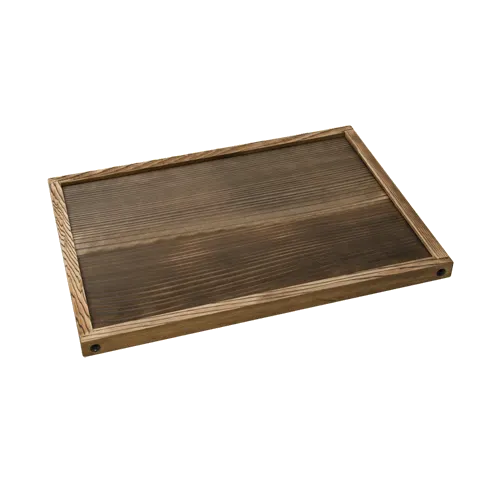 Korin KON-109-31B Charcoal Grill Base, 13-3/4"L x 10"W x 4/5"H, Rectangular, Wood