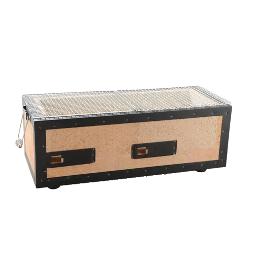 Korin KON-109-54 Japanese Charcoal Grill, 21-3/10"L x 9"W x 8"H, Rectangular, Clay, Portable