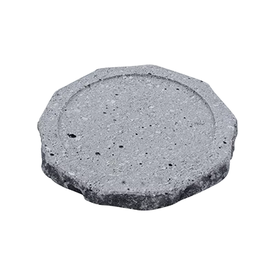 Korin KON-909 Lava Stone Plate - 6-1/2"L x 6-1/2"W x 1/2"H, Round Fuji Finish, Chafing Dish Accessory