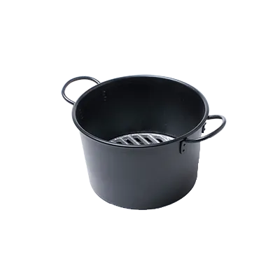 Korin KON-ST-101-27 Charcoal Starter Pan, 11" dia. x 7"H, Round, Cast Iron, Black