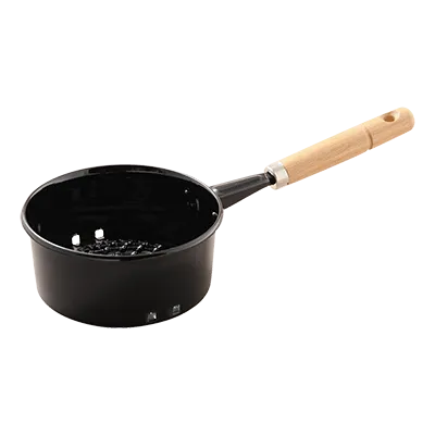 Korin KON-ST-103 Charcoal Starter Pan, 6" dia. x 2-3/4"H, Round, Cast Iron, Black