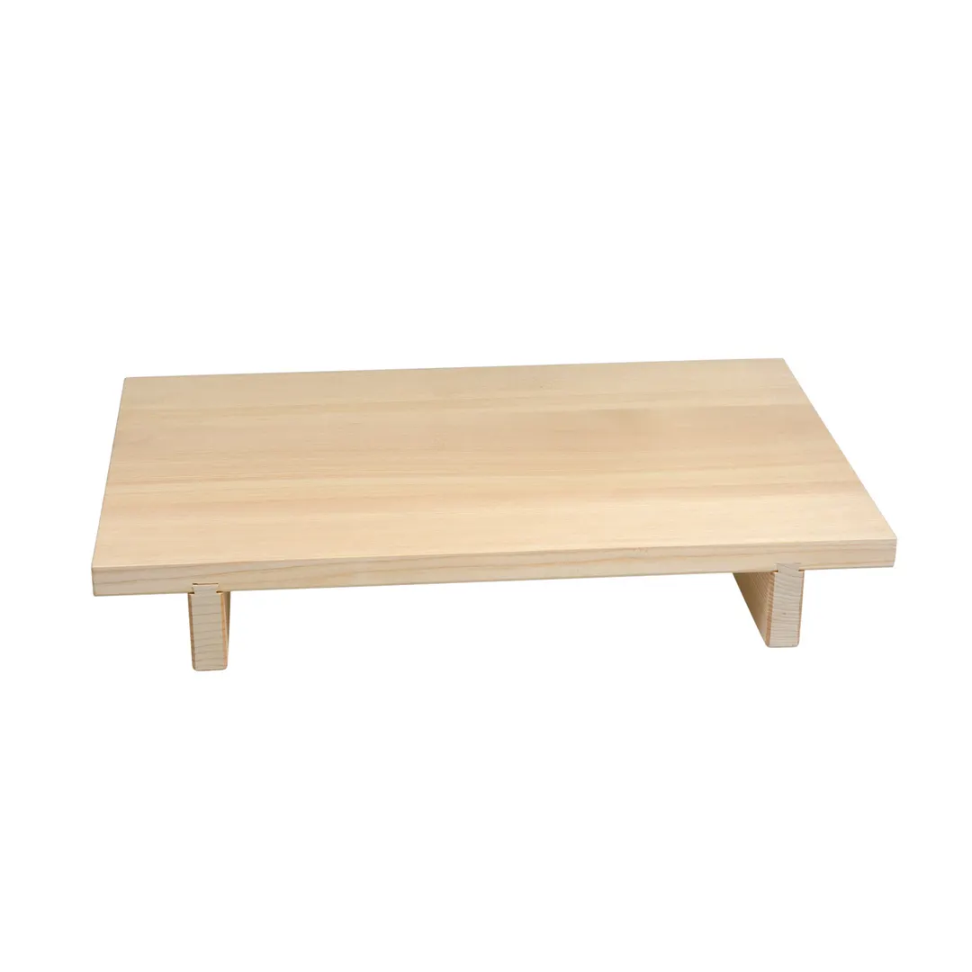 Korin NR-577 Geta Sushi Serveware, Rectangular Wooden Tray 14-1/4" x 9-1/2" x 2-1/4", Two-Footed Design