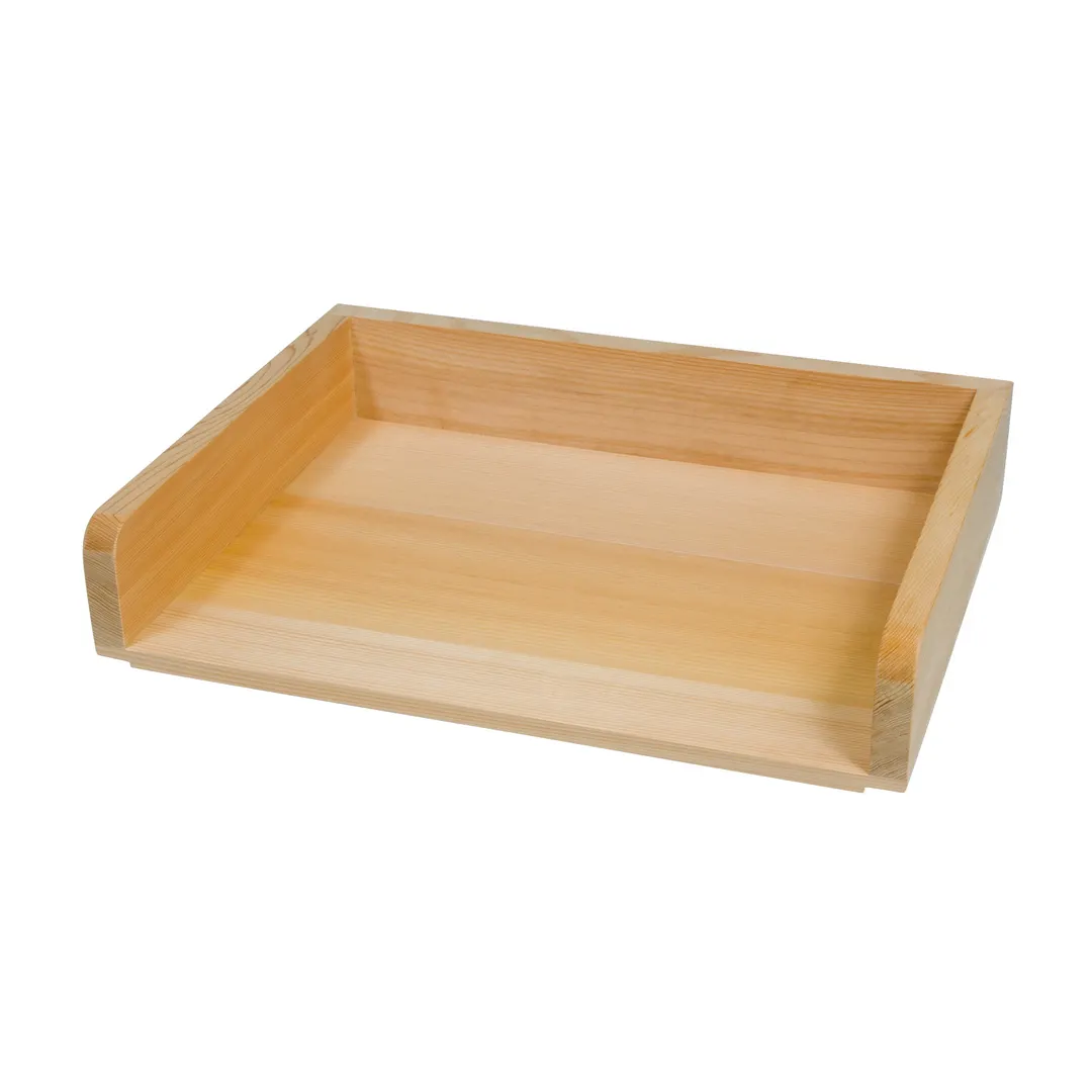 Korin NR-580 Sushi Serveware Tray, Rectangular Wood Prep Pan Tsukuri Ita, 15-1/4" x 11-3/4" x 2-3/4"