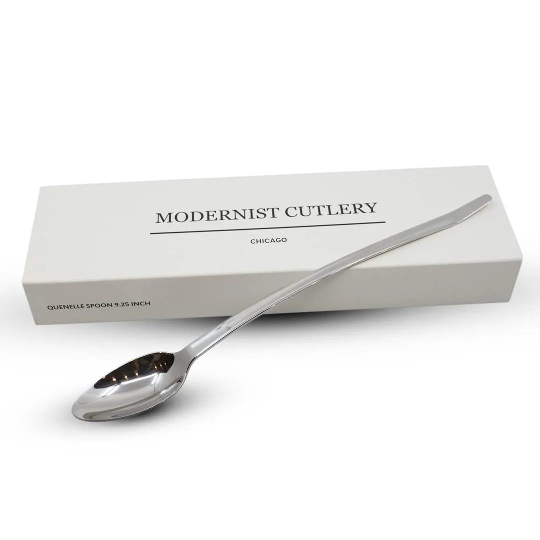 Korin SPN-165 - Chinese Soup Spoon, Stainless Steel Quenelle, Chef Jenner Tomaska, 3" Length Finish