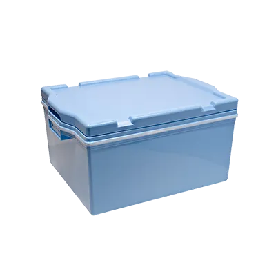 Korin TK-102-26 Storage Box, 3‑Gal, 19.25"L x 15"W x 10.25"H, Double‑Handle, Insulated, Blue Plastic