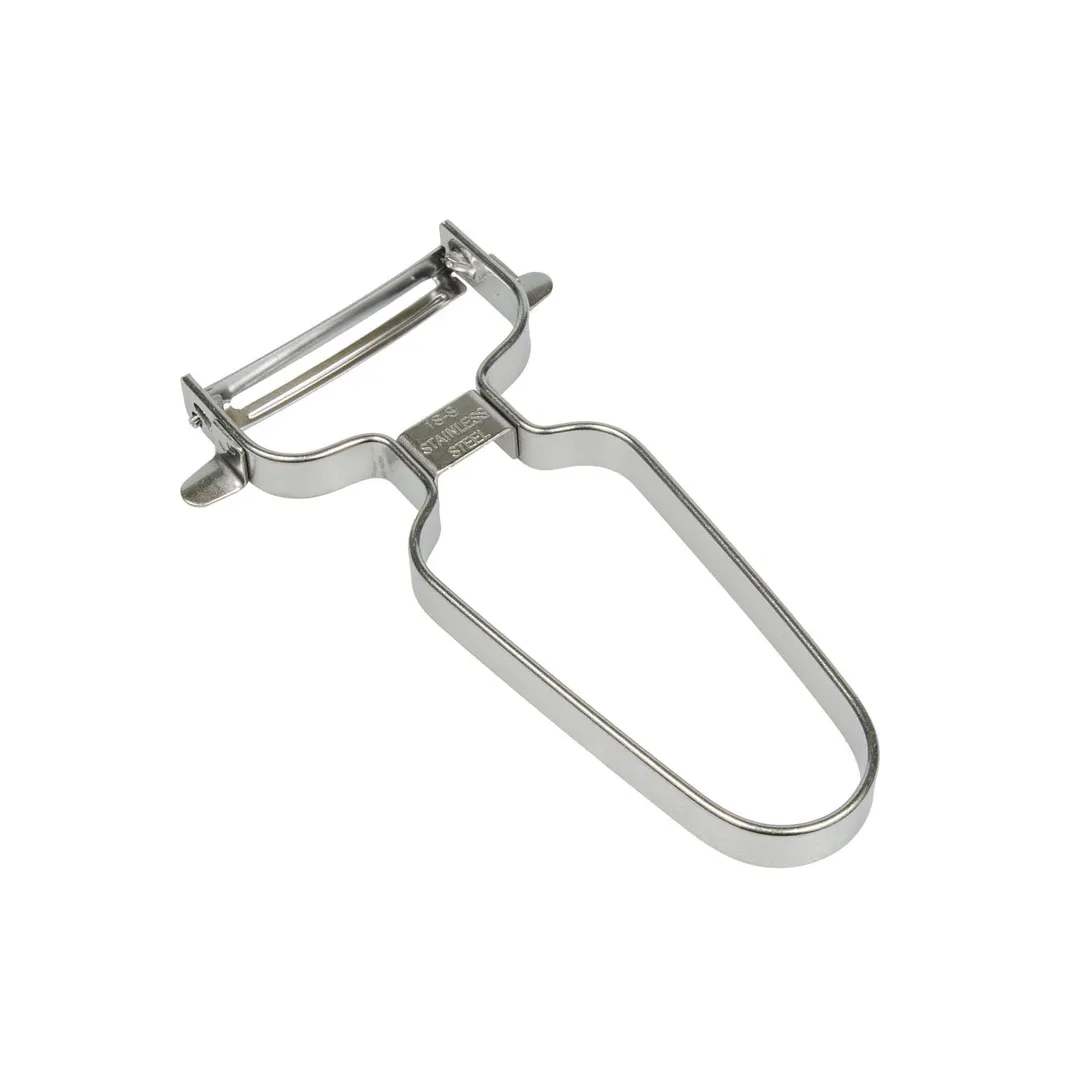 Korin TK-141 Vegetable Peeler, 5"L x 2-3/4"W, Curved Blade, Stainless Steel