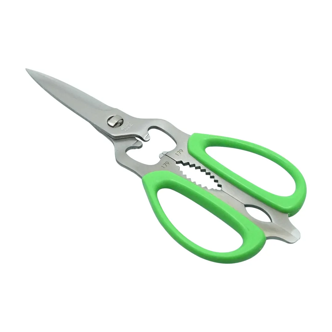 Korin TK-144-GR Chef Pro+ Kitchen Shears, Green Handles, Silky Removable, Washable, Hygienic Design