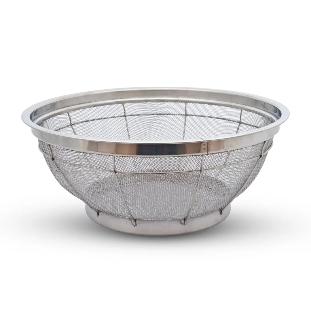 Korin TK-401-02-40C Colander, 16" dia. x 6-1/2"H, Stainless Steel, Round, Shallow