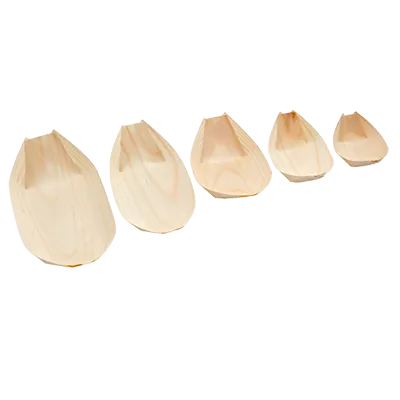 Korin TK-600-04 - Natural Pine Boat Platter 4½" L x 2½" W x 1¼" H Biodegradable Wood 1/Pack