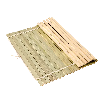Korin TK-601-07 Sushi Rolling Mat 11-7/10" x 11-7/10" Double String Triangle Bamboo Rods Oni Makisu