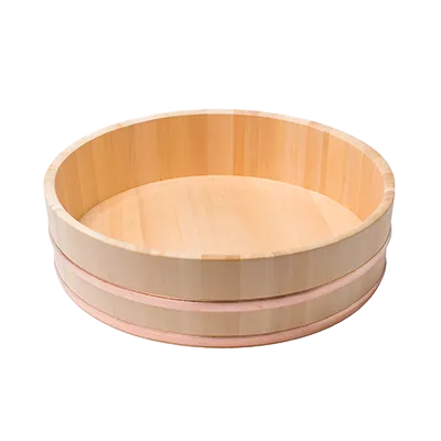 Korin TK-602-01-72 Wooden Bowl - 28" Diameter, 7" Height, 43 Cup Capacity, Cypress Wood, Copper Rings
