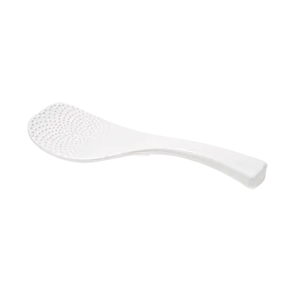 Korin TK-603-07 White Plastic Rice Spatula, 7-7/10" Long, Dimple Textured Design - Dishwasher Safe