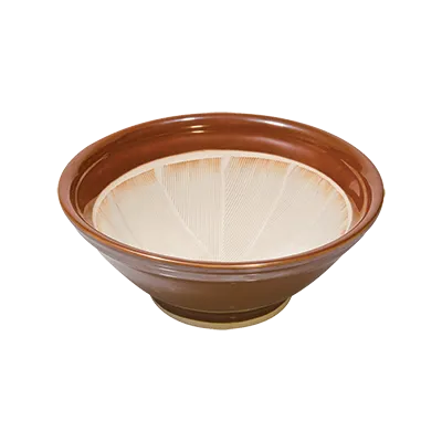 Korin TK-609-01-22 Mortar Pestle 42 oz. 8-7/10" dia. x 3-1/4" H Footed, Textured Interior, Glazed