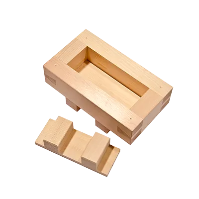 Korin TK-612-01 Battera Sushi Mold - Rectangular Wooden Mold, 8"L x 4-1/2"W x 2"H, Sushi Rolls