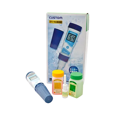 Korin TK-619-02 pH Meter Kit, 6.25" x 1.5" x 1.2" 0.1-14 Range, Includes Buffer, Soaking, Batteries