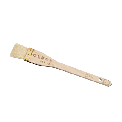 Korin TK-621-03 Basting Brush, 8-3/4"L x 1-1/4"W, White Goat Hair Bristles, Wooden Handle