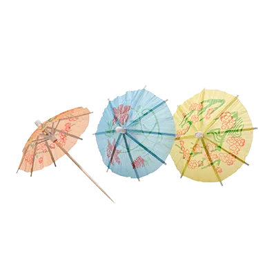 Korin TK-627-07 Cocktail Parasol, 4" Height, 144 Pieces per Box, Bright Colorful Design - 144/Box