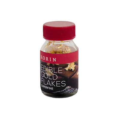 Korin TK-627-08 Edible Gold Flakes, 0.4g, Super Fine 3mm, Decorating Flakes