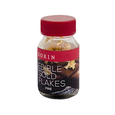 Korin TK-627-09 Edible Gold Flakes, 0.4g, Fine 10mm, Decorating Flakes