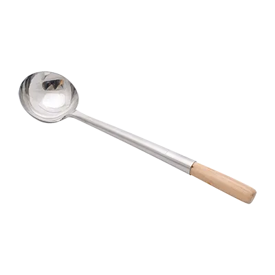 Korin TK-638-008 Wok Ladle, 8 oz., 14" Length, Removable Wood Handle, Professional Kitchen Utensil