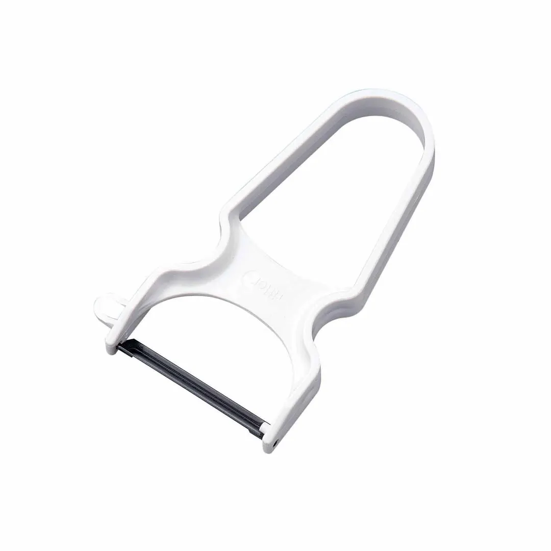 Korin TK-702 Manual Vegetable Peeler, White Ritter Carbon Steel Blade, 4.25"L x 2.5"W