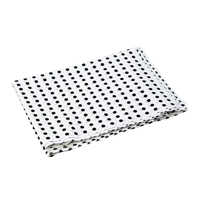 Korin UC-009 Chef Headband - 2" Wide White Base with Navy Blue Polka Dot Pattern, Adjustable Fit