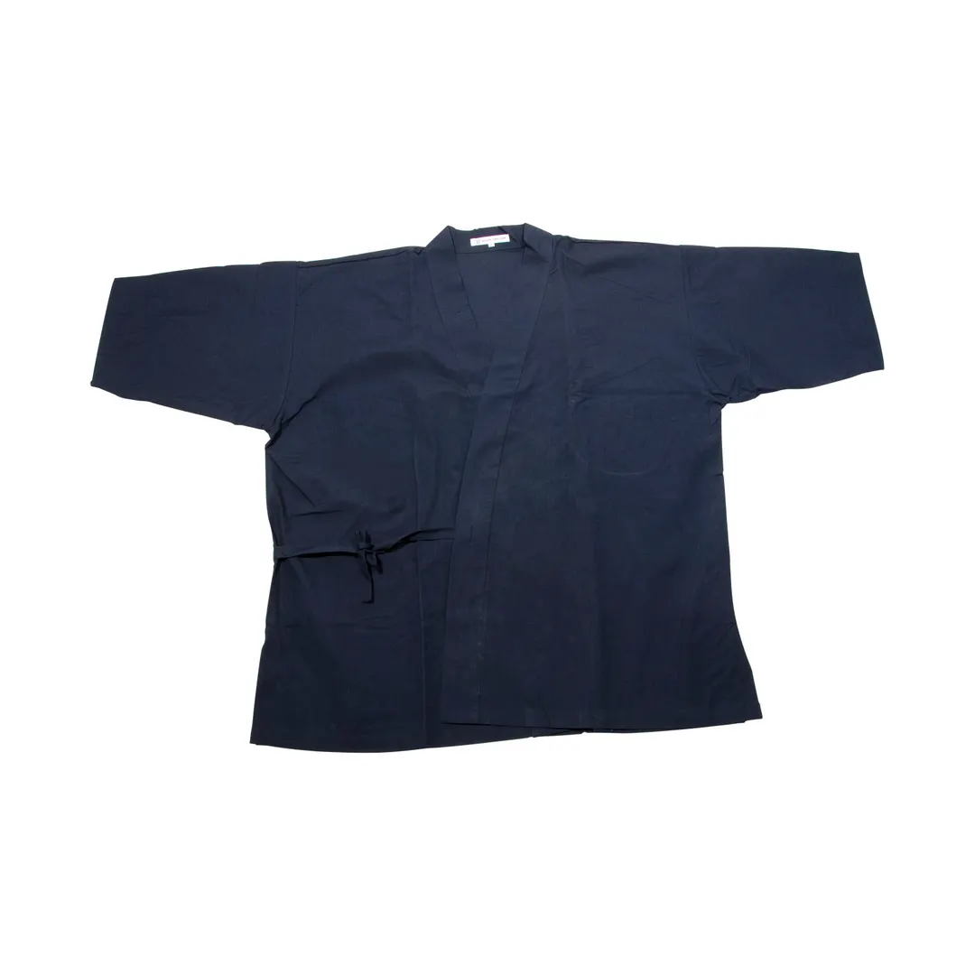 Korin UC-109-L Chef Coat, Dark Blue, Poly/Cotton 65/35, Chest 52-4/5", Length 29-9/10", Sleeve 24-2/5"